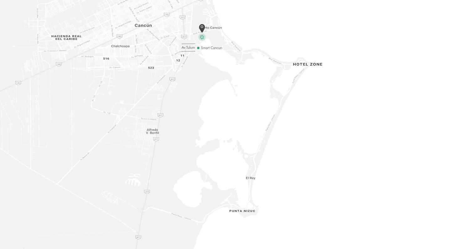 Mapa de ubicación del hotel Smart Cancun Centro