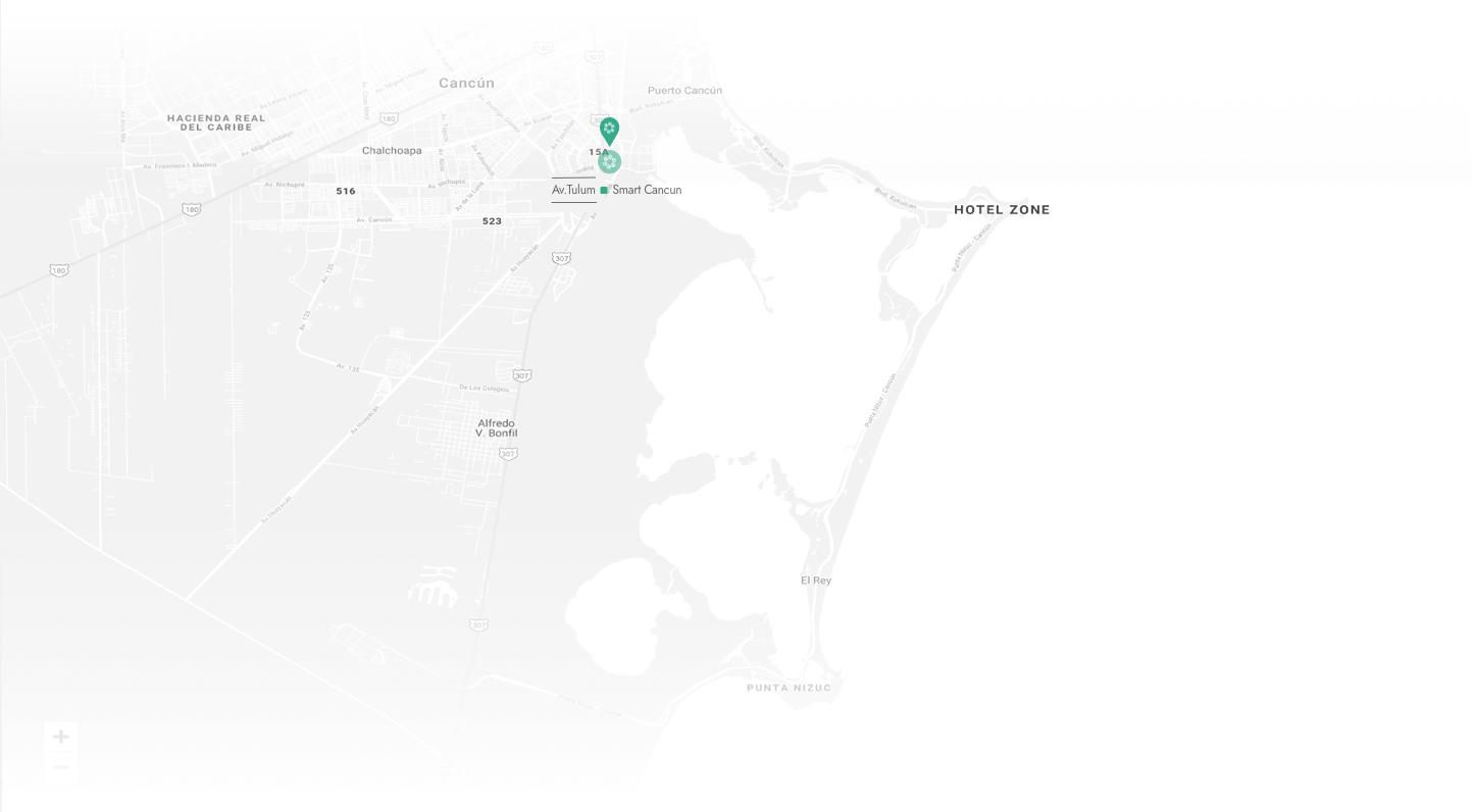 Mapa de ubicación del hotel Smart Cancun The Urban Oasis